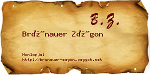 Brünauer Zágon névjegykártya